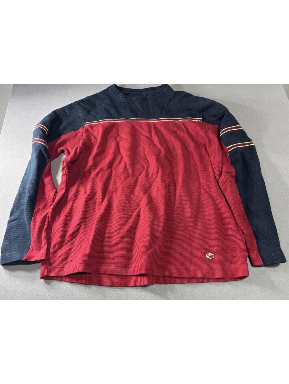 Vintage Y2K Point Zero Shirt Mens Med Red Long Sleeve Striped Logo T-Shirt Tee